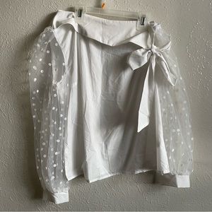SHEIN large, white off the shoulder shirt